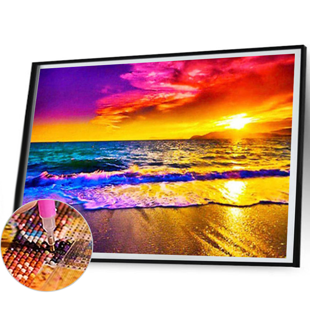 Sunset Beach - Full Round Drill Diamond Painting 50*40CM