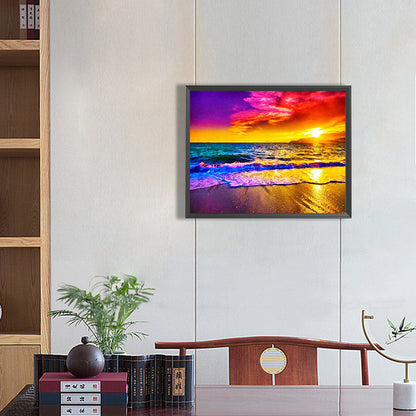 Sunset Beach - Full Round Drill Diamond Painting 50*40CM