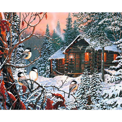 Country House 50*40CM(Canvas) Full Round Drill Diamond Painting