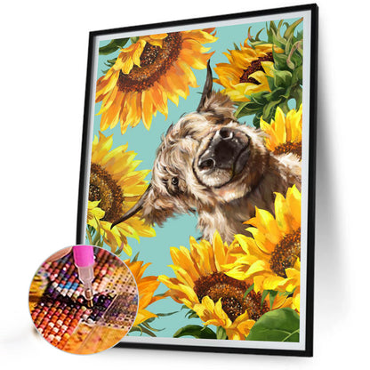 Sunflower Yak - Full Square Drill Diamond Painting 30*40CM
