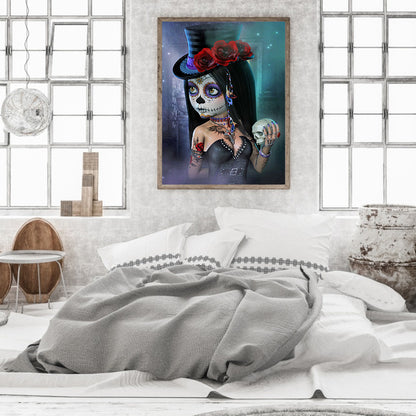 Heavy Makeup Woman 40*50CM(Canvas) Full Round Drill Diamond Painting