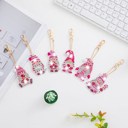 DIY Diamonds Painting Keychain Art Crafts Cartoon Key Ring Crystal for Kids Gift