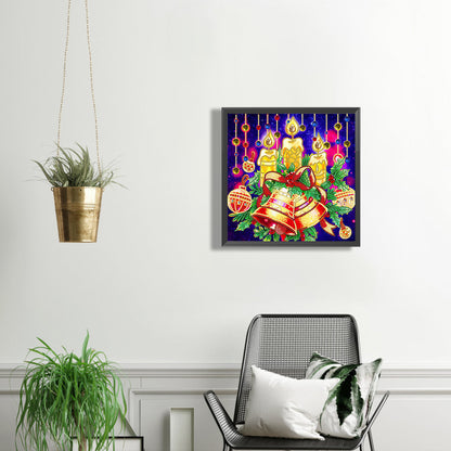 Christmas Bell Candle 30*30CM(Canvas) Special Shaped Drill Diamond Painting