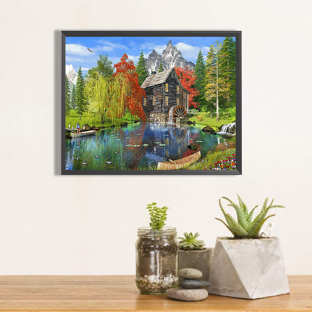 Village Houses - Full Round Drill Diamond Painting 50*40CM
