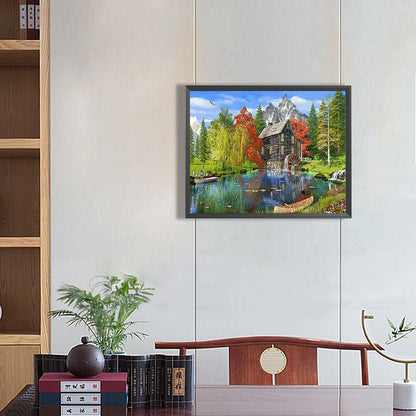 Village Houses - Full Round Drill Diamond Painting 50*40CM
