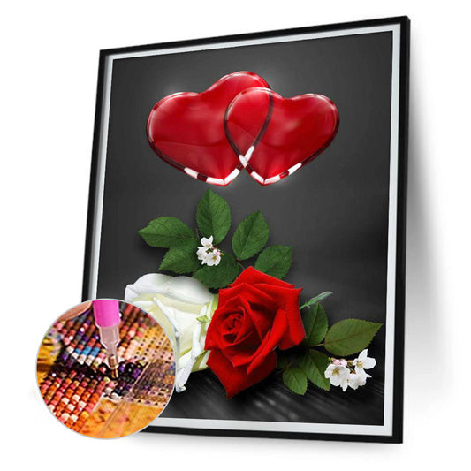 Valentine'S Day Love Rose 30*40CM(Canvas) Full Round Drill Diamond Painting