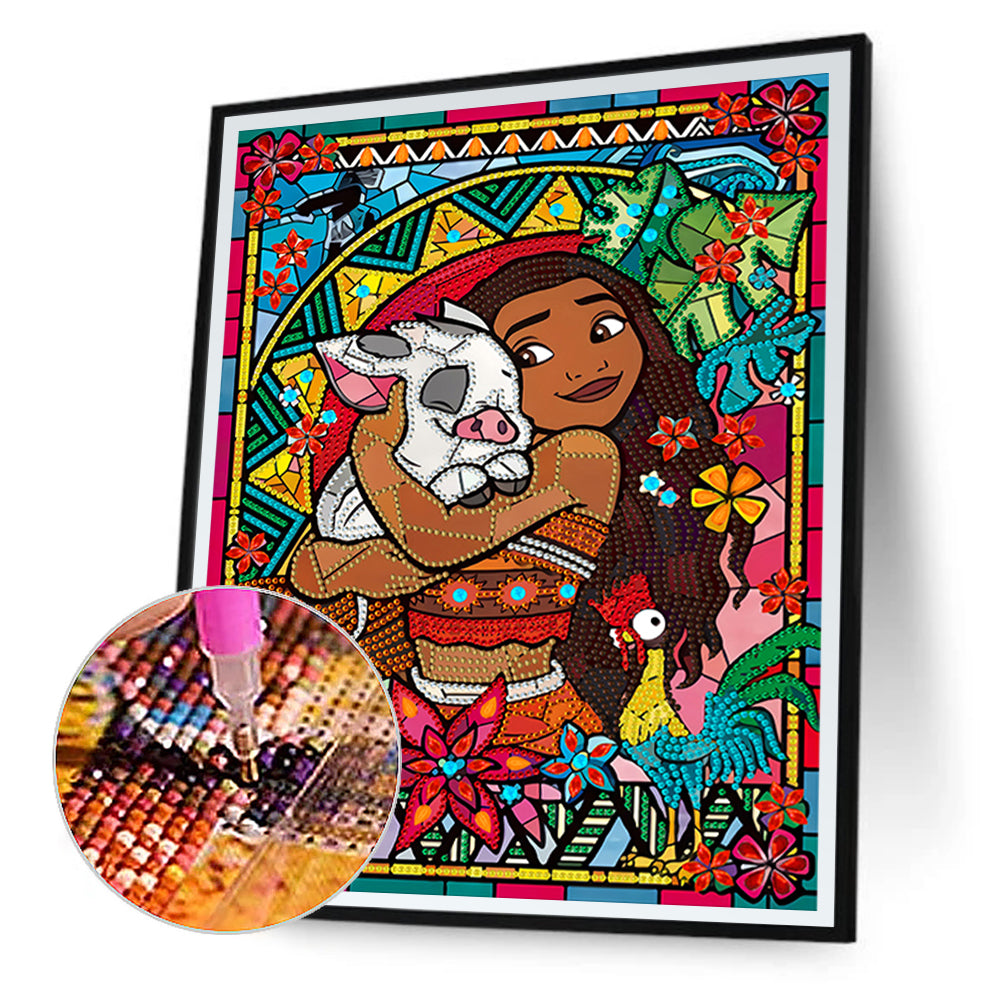 Princess Moana - Special Shaped Drill Diamond Painting 30*40CM