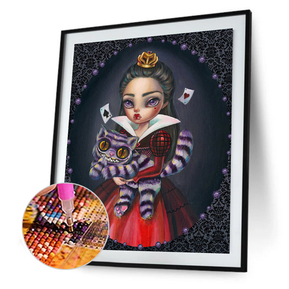 Cartoon Red Queen Girl - Full Round Drill Diamond Painting 30*40CM