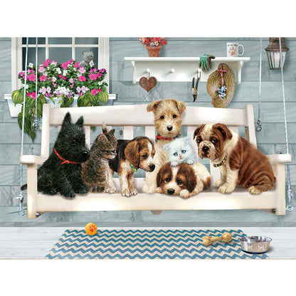 Puppies Resting - Full Square Drill Diamond Painting 40*30CM