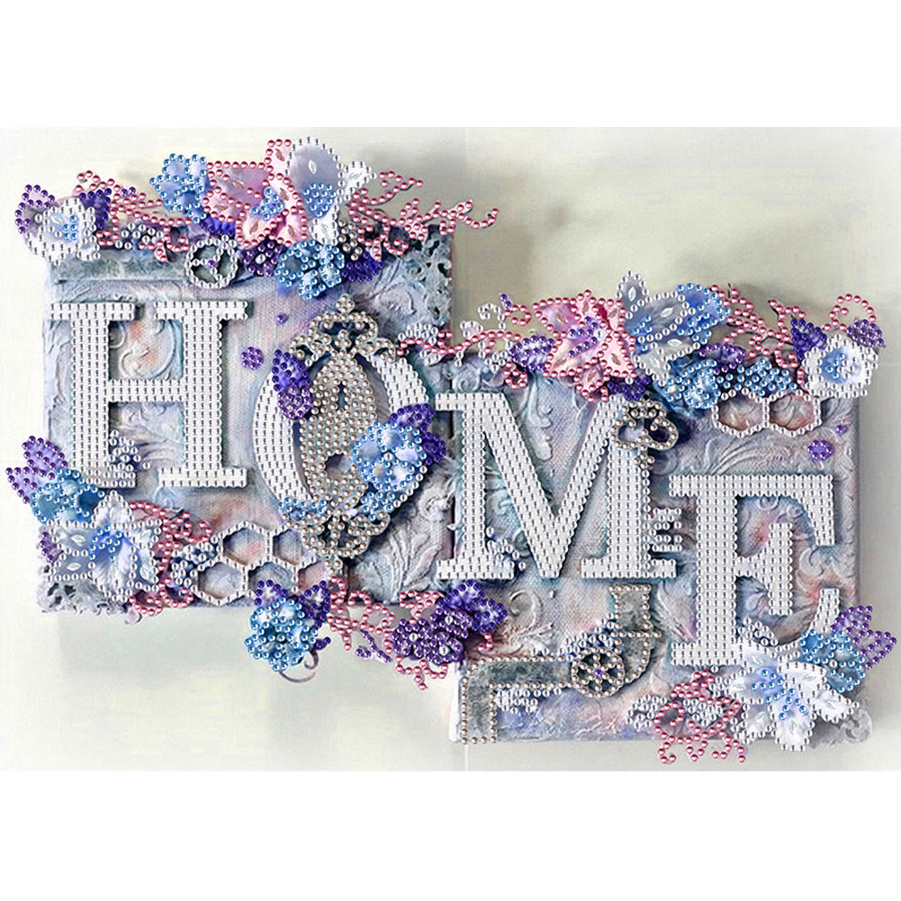 Home 40*30CM(Canvas) Special Shaped Drill Diamond Painting