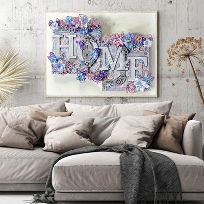 Home 40*30CM(Canvas) Special Shaped Drill Diamond Painting