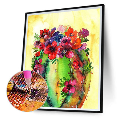 Cactus Flower 30*40CM(Canvas) Full Round Drill Diamond Painting