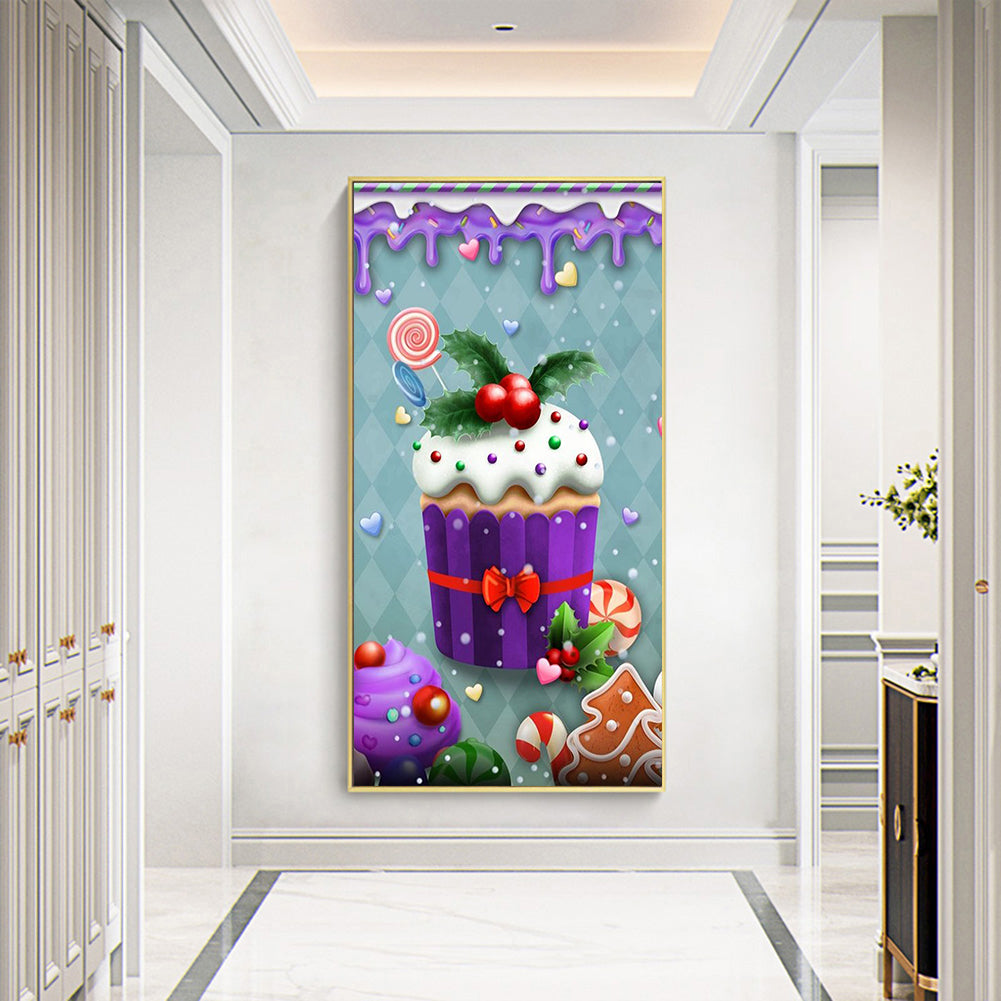 Holiday Cupcakes 40*70CM(Canvas) Full Round Drill Diamond Painting