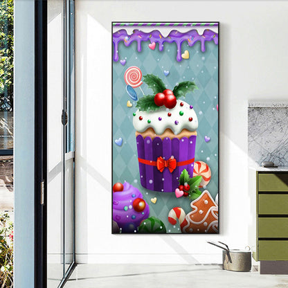 Holiday Cupcakes 40*70CM(Canvas) Full Round Drill Diamond Painting
