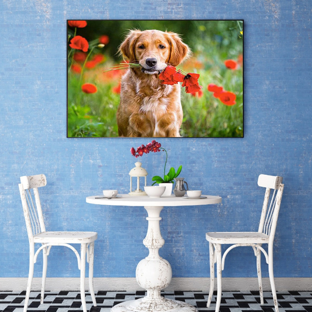 Golden Retriever - Full Round Drill Diamond Painting 50*40CM