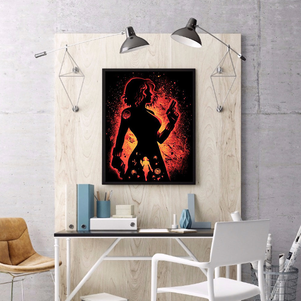 Black Widow Silhouette - Full Square Drill Diamond Painting 40*50CM