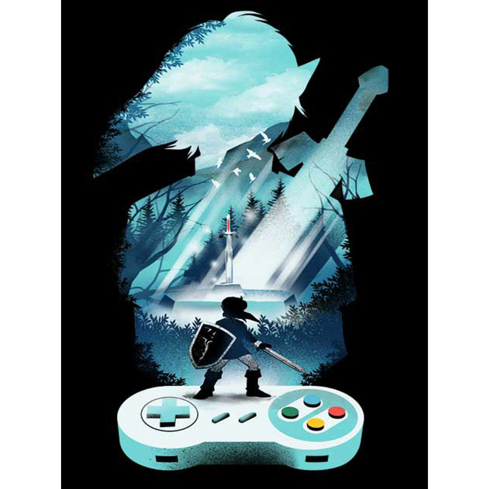 The Legend Of Zelda Silhouette - Full Square Drill Diamond Painting 30*40CM