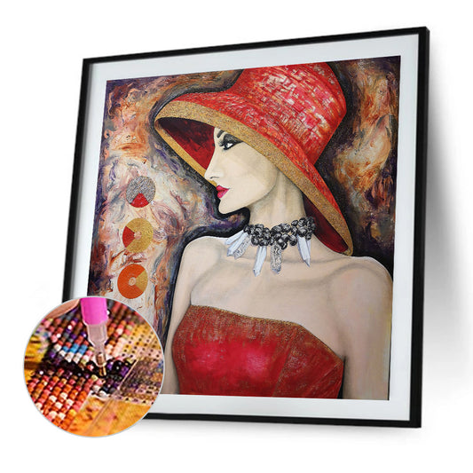 Temperament Woman - Full Round Drill Diamond Painting 30*30CM