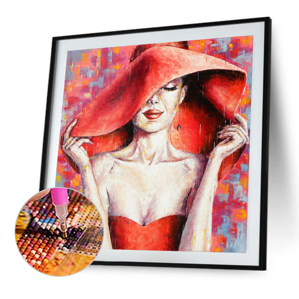 Temperament Woman - Full Round Drill Diamond Painting 30*30CM