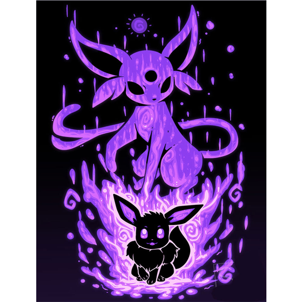 Pokemon Silhouette - Full Round Drill Diamond Painting 40*50CM
