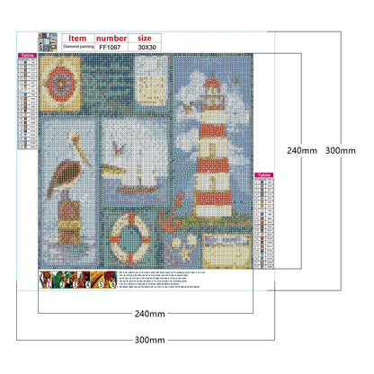 Seaside Scenery - Full Square Drill Diamond Painting 30*30CM
