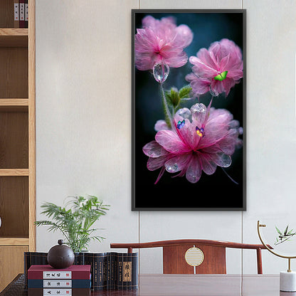 Water Drop Flower - Full Round Drill Diamond Painting 40*70CM