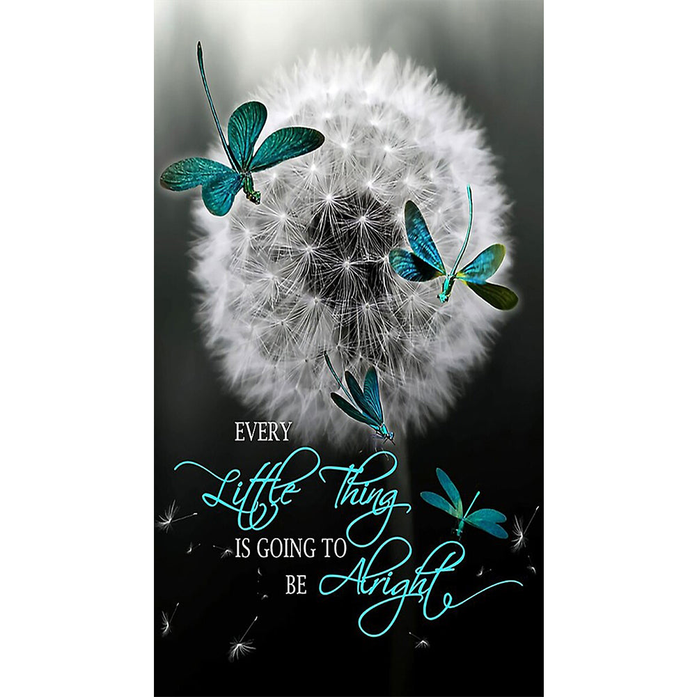 Calligraphy And Painting Dandelion - Full Round Drill Diamond Painting 40*60CM