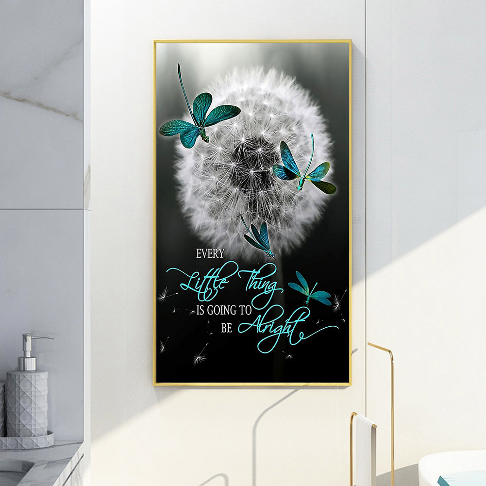 Calligraphy And Painting Dandelion - Full Round Drill Diamond Painting 40*60CM