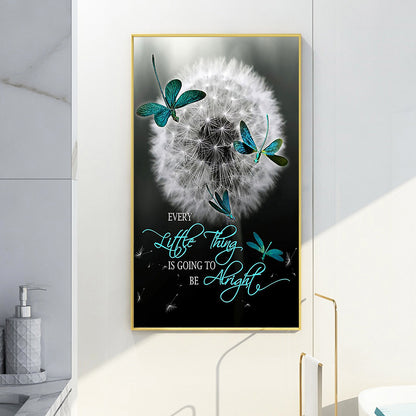 Calligraphy And Painting Dandelion - Full Round Drill Diamond Painting 40*60CM