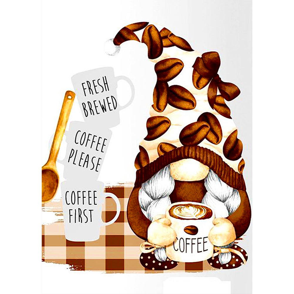 Coffee Bean Gnome - Full Round Drill Diamond Painting 30*40CM