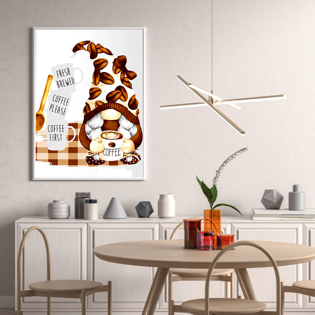 Coffee Bean Gnome - Full Round Drill Diamond Painting 30*40CM