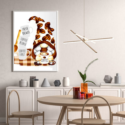 Coffee Bean Gnome - Full Round Drill Diamond Painting 30*40CM