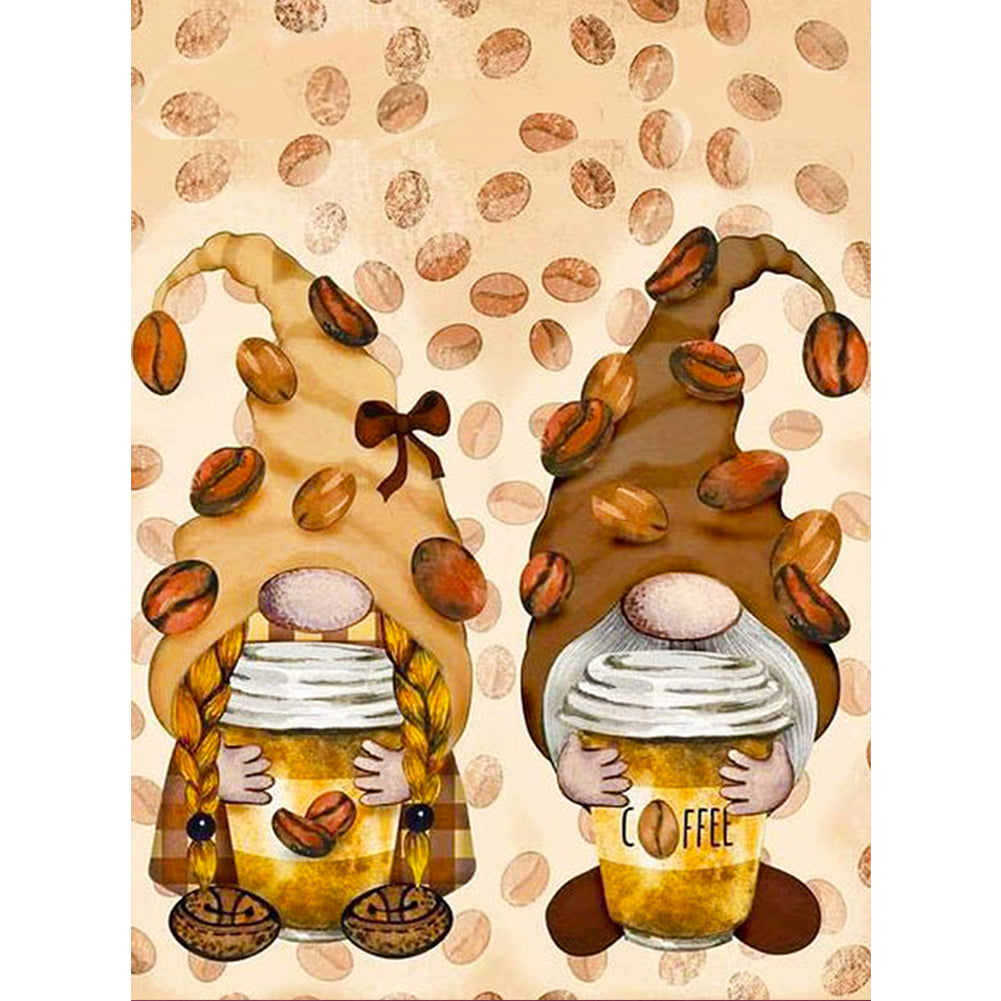 Coffee Bean Gnome - Full Round Drill Diamond Painting 30*40CM
