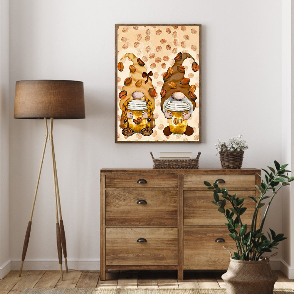 Coffee Bean Gnome - Full Round Drill Diamond Painting 30*40CM