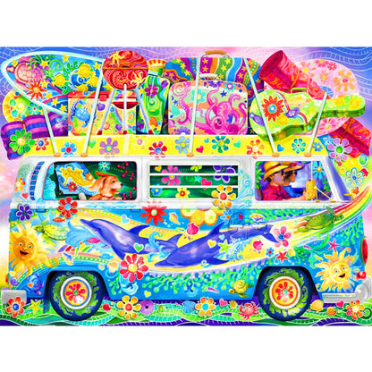 Colorful Bus - Full Round Drill Diamond Painting 50*40CM