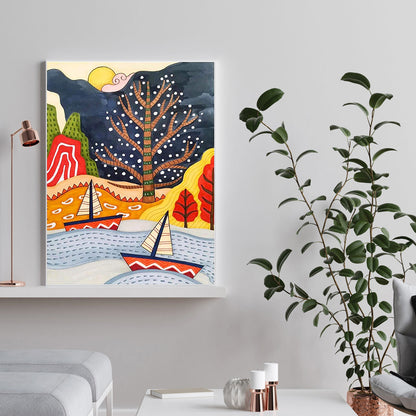 Painted Landscape - Full Round Drill Diamond Painting 30*40CM