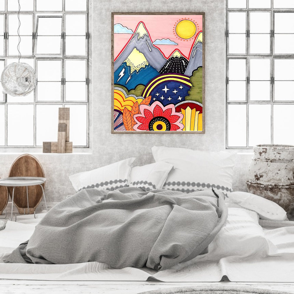 Painted Landscape - Full Round Drill Diamond Painting 30*40CM