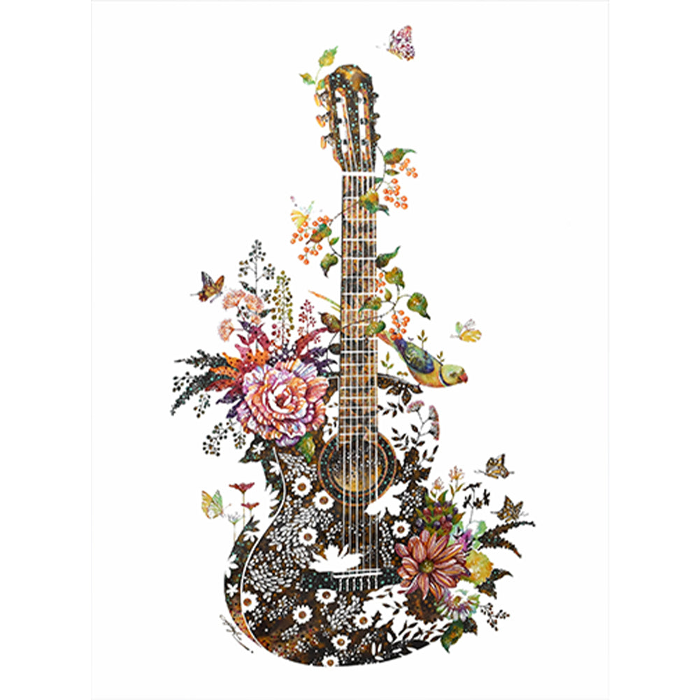 Flower Guitar - Full Round Drill Diamond Painting 30*40CM