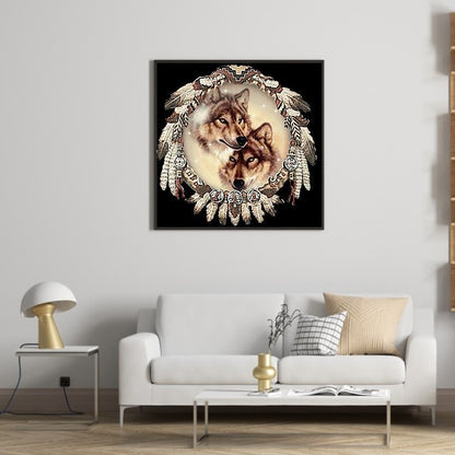 Wolf Head Dream Catcher - Full Round Drill Diamond Painting 40*40CM