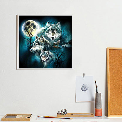 Night Wolf - Full Round Drill Diamond Painting 50*50CM