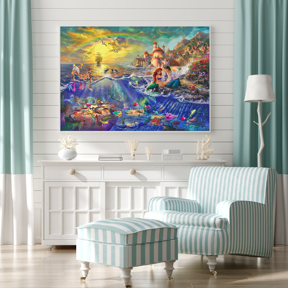 Mermaid Ariel - Full Round Drill Diamond Painting 50*40CM