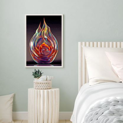 Glass Fire Sculpture - Full Round Drill Diamond Painting 30*40CM