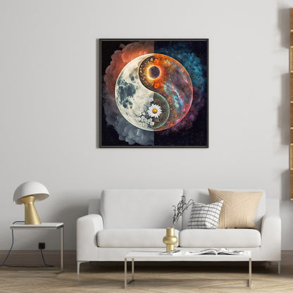 Tai Chi Flower Sketch - Full Round Drill Diamond Painting 30*30CM