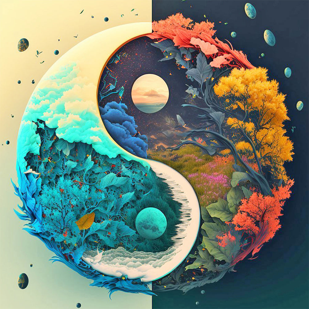 Tai Chi Landscape - Full Round Drill Diamond Painting 30*30CM