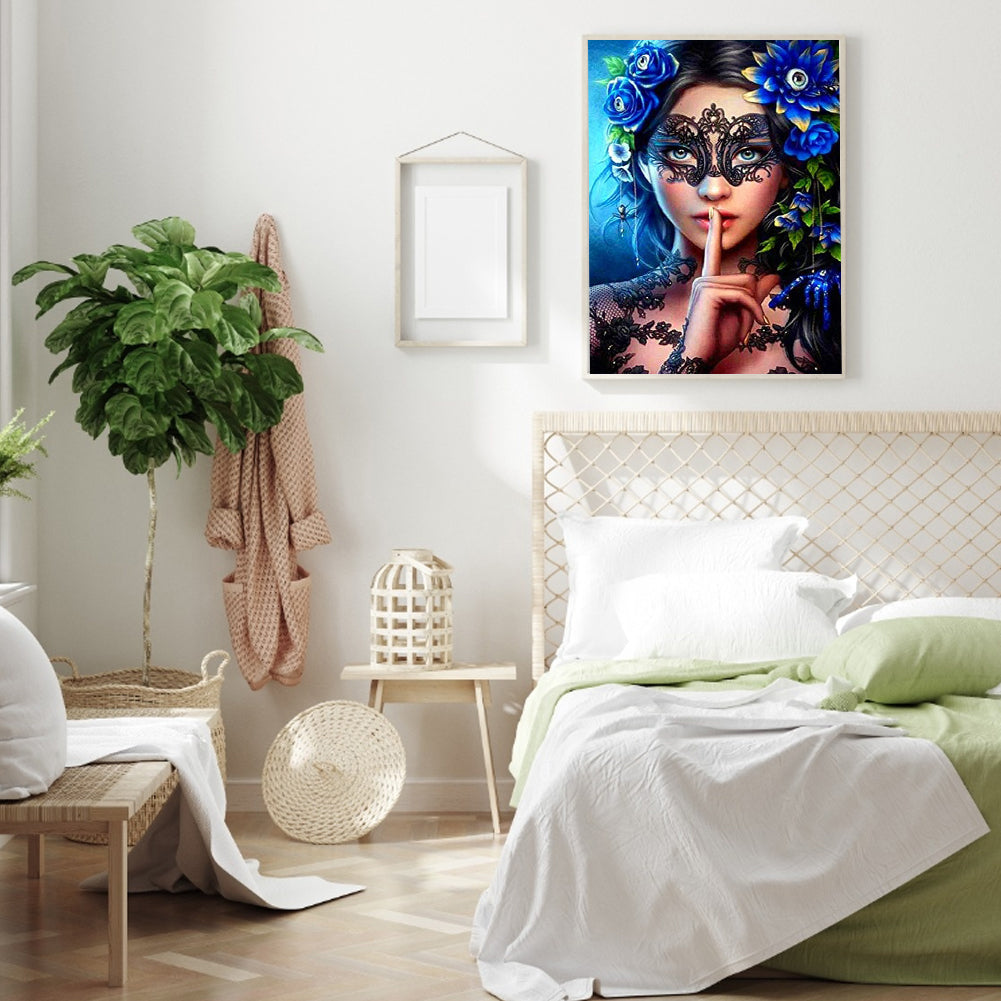 Mask Woman - Full Round Drill Diamond Painting 30*40CM
