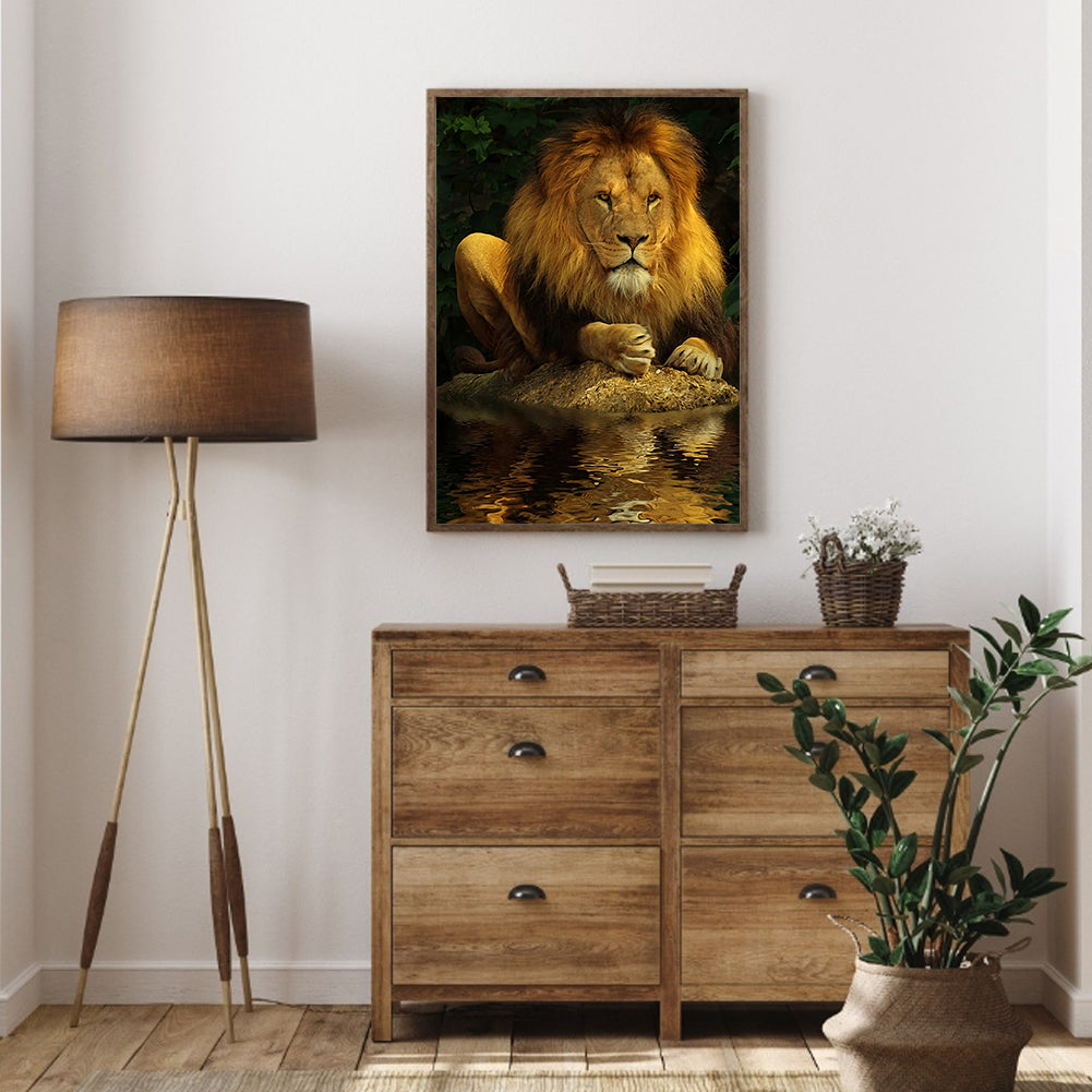 North African Lion - Full Round Drill Diamond Painting 40*50CM
