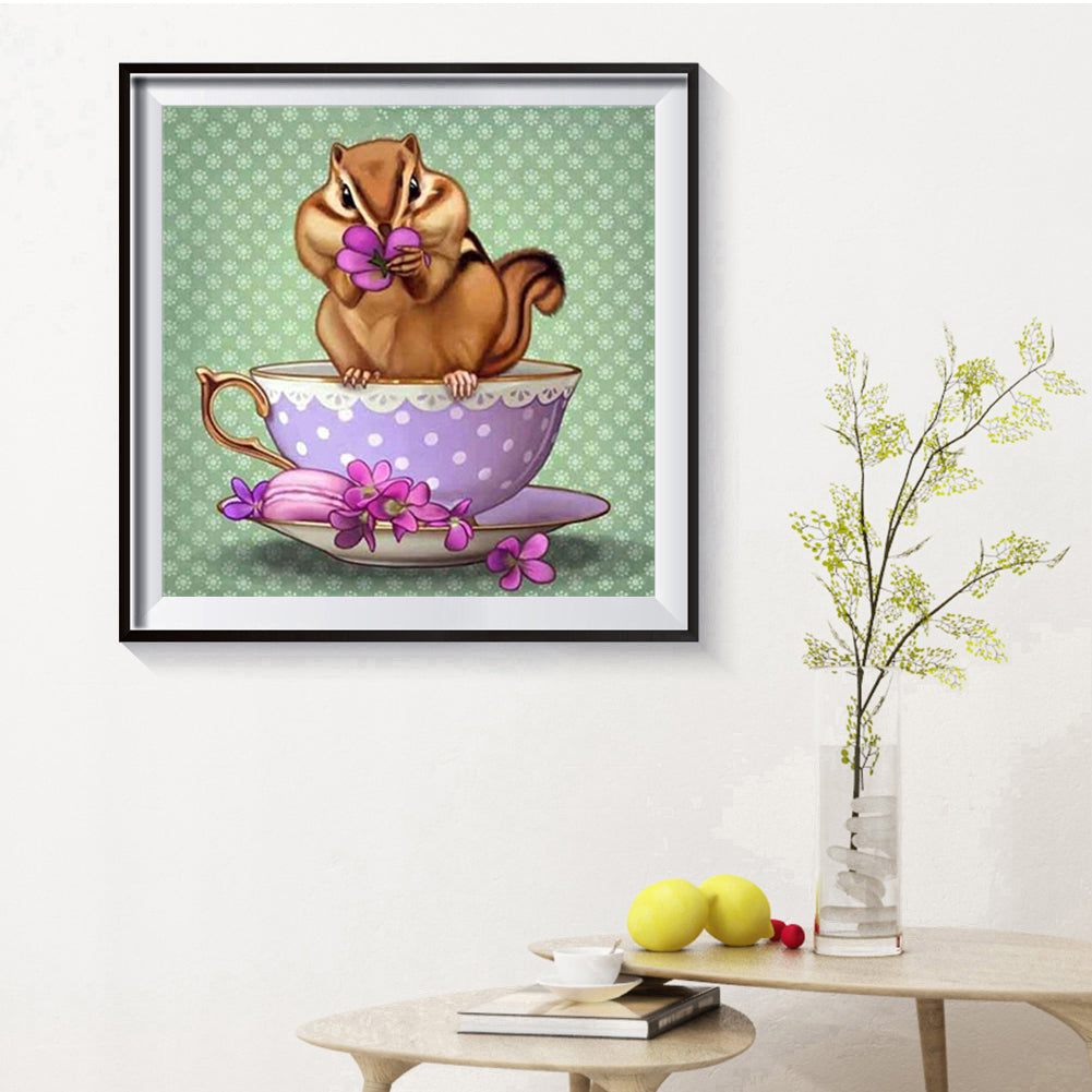 Teapot Squirrel - Full Round Drill Diamond Painting 30*30CM
