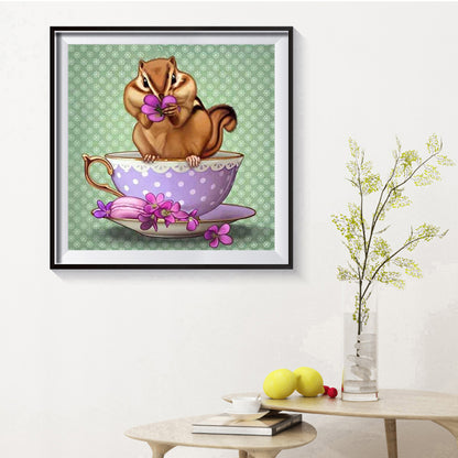 Teapot Squirrel - Full Round Drill Diamond Painting 30*30CM