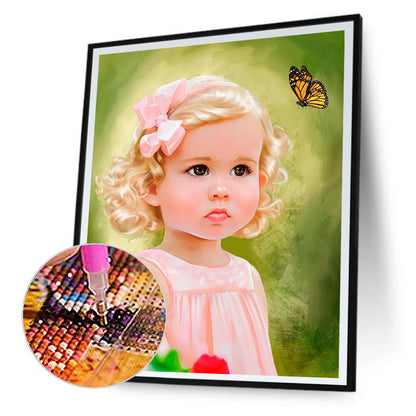 Cute Little Girl - Full Round Drill Diamond Painting 30*40CM
