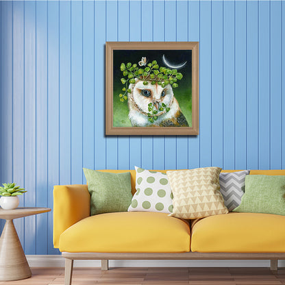 Flower Owl - Full Round Drill Diamond Painting 30*30CM